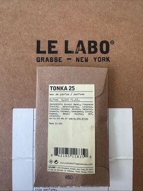 Le Labo Tonka 25 Small Kraft Sample with Cream Label